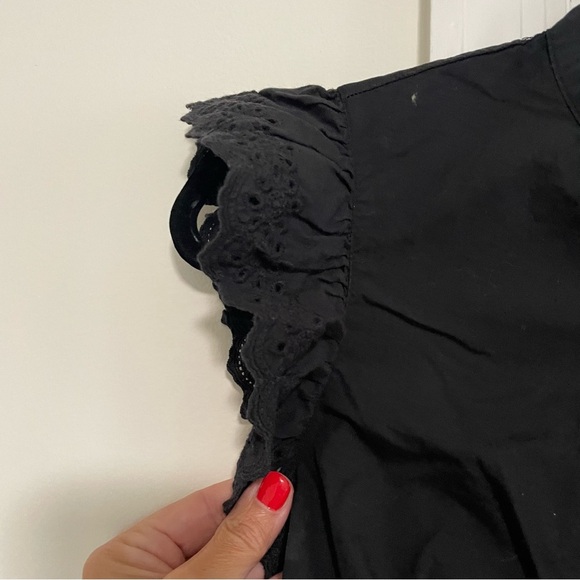 Who What Wear Black Dress Ruffle Sleeve Size Small - Picture 10 of 12